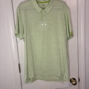 Oakley Light Green White Striped Polo Shirt Size XL Men’s